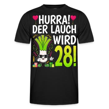 Hurra der Lauch wird 28 - Männer Funktions-T-Shirt - Schwarz - Vorne - AI Model Male 178 dark (178cm)