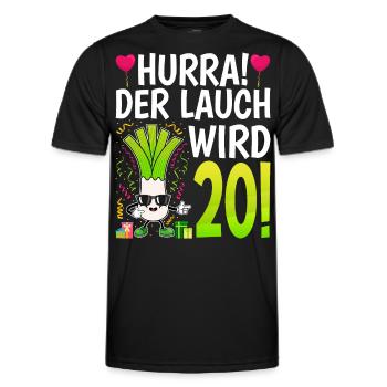 Hurra der Lauch wird 20 - Männer Funktions-T-Shirt - Schwarz - Vorne - AI Model Male 178 dark (178cm)