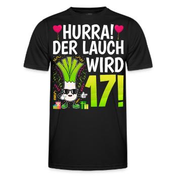 Hurra der Lauch wird 17 - Männer Funktions-T-Shirt - Schwarz - Vorne - AI Model Male 178 dark (178cm)
