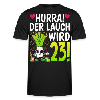 Hurra der Lauch wird 23 - Männer Funktions-T-Shirt - Schwarz - Vorne - AI Model Male 178 dark (178cm)
