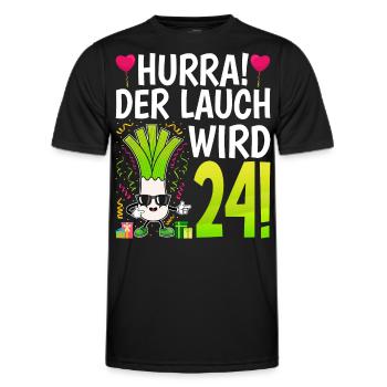 Hurra der Lauch wird 24 - Männer Funktions-T-Shirt - Schwarz - Vorne - AI Model Male 178 dark (178cm)