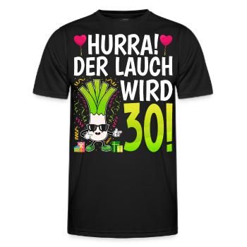 Hurra der Lauch wird 30 - Männer Funktions-T-Shirt - Schwarz - Vorne - AI Model Male 178 dark (178cm)