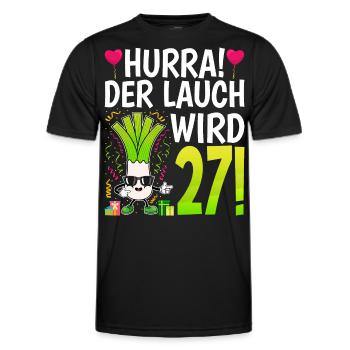 Hurra der Lauch wird 27 - Männer Funktions-T-Shirt - Schwarz - Vorne - AI Model Male 178 dark (178cm)