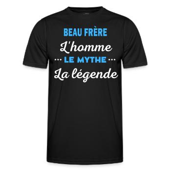 BEAU FRÈRE homme mythe légende - T-shirt sport Homme - noir - Devant - AI Model Male 178 dark (178cm)