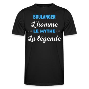 BOULANGER homme mythe légende - T-shirt sport Homme - noir - Devant - AI Model Male 178 dark (178cm)