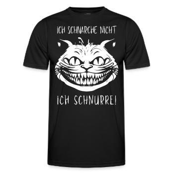 Ich schnarche nicht, Ich schnurre - Grinsekatze - Männer Funktions-T-Shirt - Schwarz - Vorne - AI Model Male 178 dark (178cm)