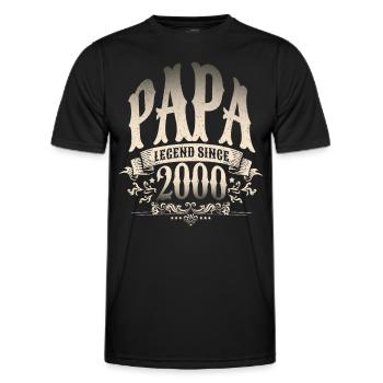 Papa Legend Since 2000 Gift for Proud Fathers - Men's Functional T-Shirt - black - Front - AI Model Male 178 dark (178cm)