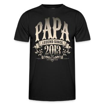 Papa Legend Since 2013 Geschenk für stolze Väter - Männer Funktions-T-Shirt - Schwarz - Vorne - AI Model Male 178 dark (178cm)
