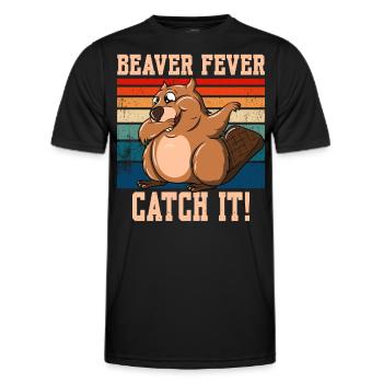 Beaver Fever Catch It! - Men's Functional T-Shirt - black - Front - AI Model Male 178 dark (178cm)