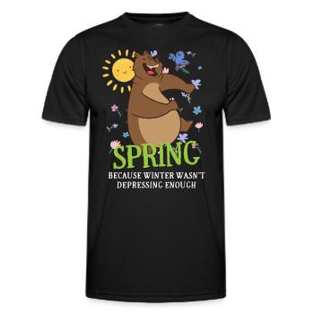 Spring Because Winter Wasn't Depressing Enough - Männer Funktions-T-Shirt - Schwarz - Vorne - AI Model Male 178 dark (178cm)