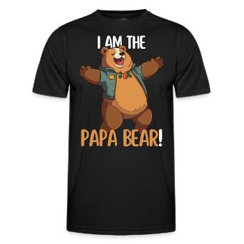 Papa Bear Cartoon Bear Design for Proud Fathers - Men's Functional T-Shirt - black - Front - AI Model Male 178 dark (178cm)