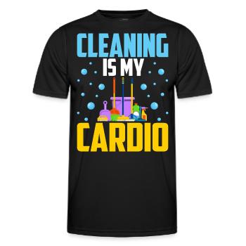 Cleaning Is My Cardio - Men's Functional T-Shirt - black - Front - AI Model Male 178 dark (178cm)