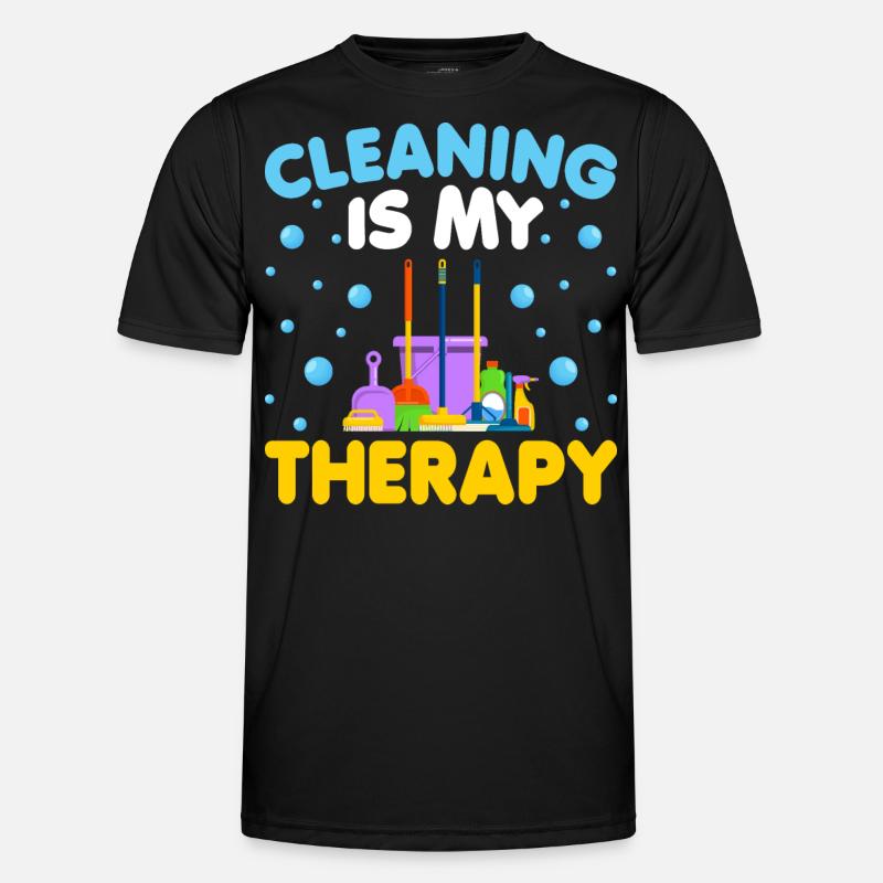 Cleaning Is My Therapy - Men's Functional T-Shirt - black