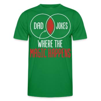 Dad Jokes Where The Magic Happens - Men's Functional T-Shirt - kelly green - Front - AI Model Male 178 dark (178cm)