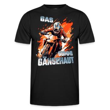 Gas Gummi Gänsehaut - Dirtbike Motocross Spruch - Männer Funktions-T-Shirt - Schwarz - Vorne - AI Model Male 178 dark (178cm)