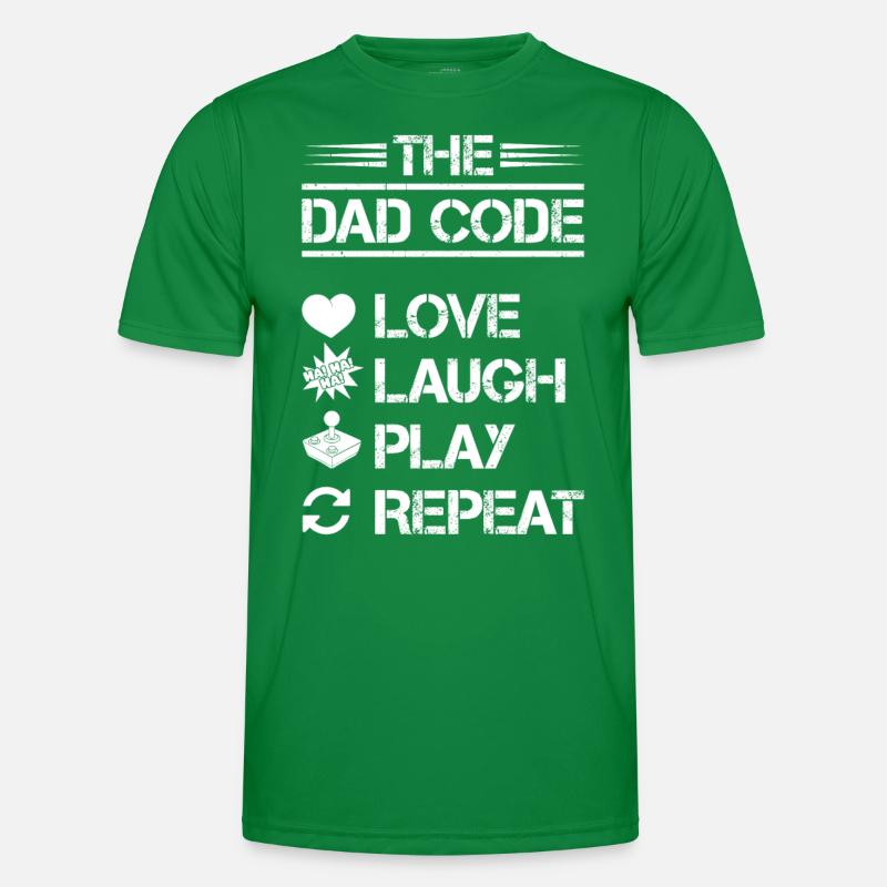 The Dad Code Love Laugh Play Repeat Männer Funktions-T-Shirt