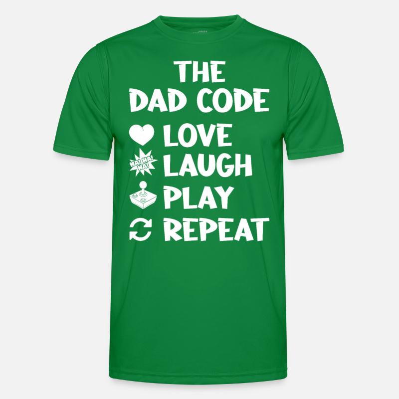 The Dad Code Love Laugh Play Repeat Männer Funktions-T-Shirt