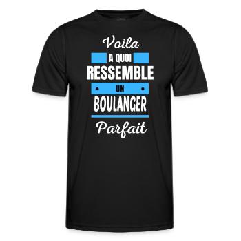 Voila a quoi ressemble un BOULANGER parfait - T-shirt sport Homme - noir - Devant - AI Model Male 178 dark (178cm)