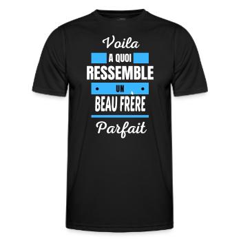 Voila a quoi ressemble un BEAU FRÈRE parfait - T-shirt sport Homme - noir - Devant - AI Model Male 178 dark (178cm)