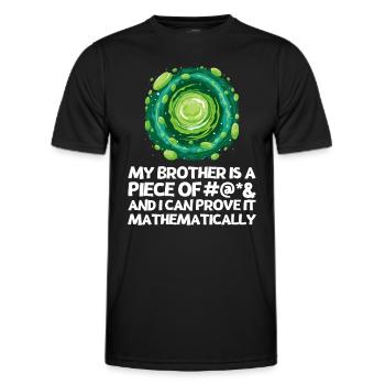 Ich hasse meinen Bruder Spruch mit Cartoon Portal - Männer Funktions-T-Shirt - Schwarz - Vorne - AI Model Male 178 dark (178cm)