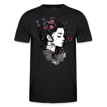 Filles gothiques et papillons: esthétique - T-shirt sport Homme - noir - Devant - AI Model Male 178 dark (178cm)