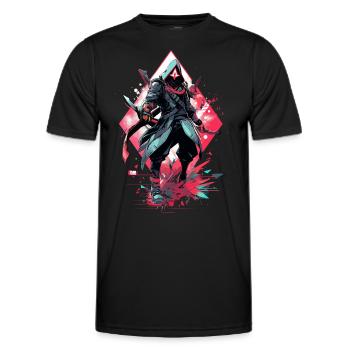 Epic Gamer Cyber Assassin in Red with Shard - Men's Functional T-Shirt - black - Front - AI Model Male 178 dark (178cm)