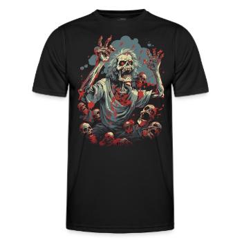 Zombie effrayant d’Halloween - Horde de morts-vivants - T-shirt sport Homme - noir - Devant - AI Model Male 178 dark (178cm)