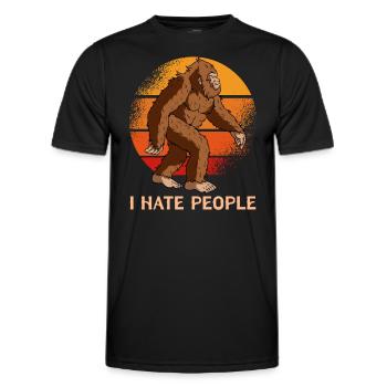 Je déteste les gens Bigfoot - T-shirt sport Homme - noir - Devant - AI Model Male 178 dark (178cm)