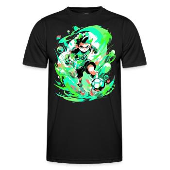 Ambiance cool de jeu d’art de rue avec un joueur de football - T-shirt sport Homme - noir - Devant - AI Model Male 178 dark (178cm)