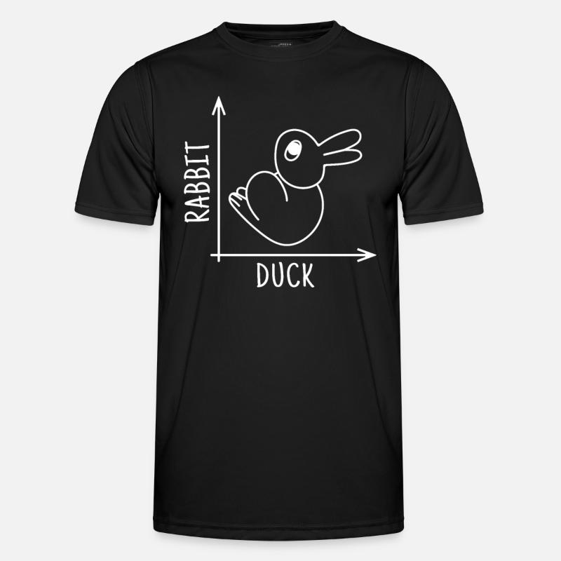 Rabbit Duck Illusion - Men's Functional T-Shirt - black