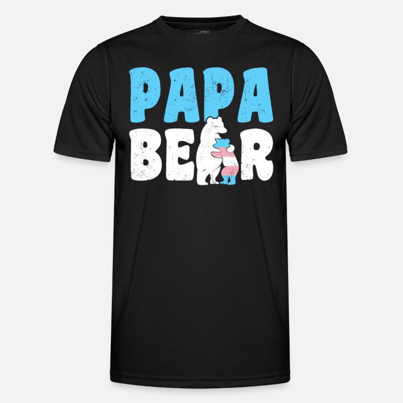 Papa Bear - Männer Funktions-T-Shirt - Schwarz