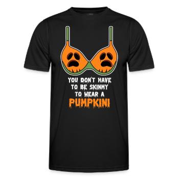 Zweideutiges Halloween Kürbis-Fun Kostüm Grusel - Männer Funktions-T-Shirt - Schwarz - Vorne - AI Model Male 178 dark (178cm)