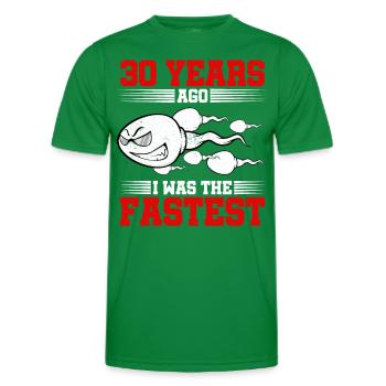 Il y a 30 ans, j’étais le plus rapide - T-shirt sport Homme - vert - Devant - AI Model Male 178 dark (178cm)