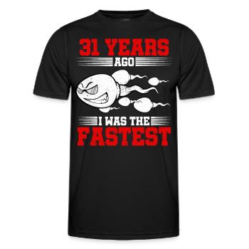 31 years ago I Was The Fastest - Men's Functional T-Shirt - black - Front - AI Model Male 178 dark (178cm)