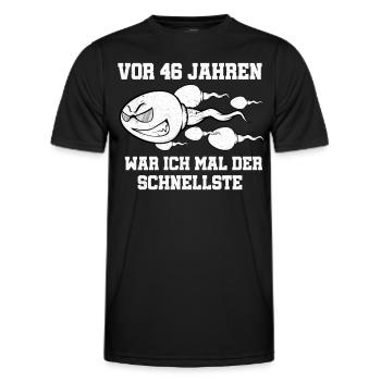 Vor 46 Jahren war ich mal der Schnellste - Männer Funktions-T-Shirt - Schwarz - Vorne - AI Model Male 178 dark (178cm)