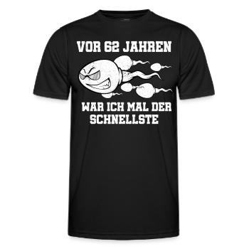 Vor 62 Jahren war ich mal der Schnellste - Männer Funktions-T-Shirt - Schwarz - Vorne - AI Model Male 178 dark (178cm)