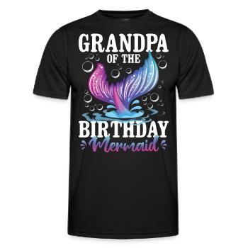 Grandpa Of The Birthday Mermaid - Männer Funktions-T-Shirt - Schwarz - Vorne - AI Model Male 178 dark (178cm)