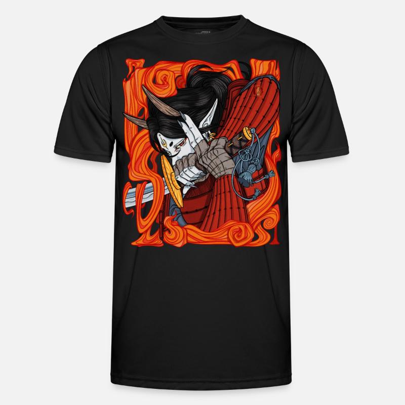 Samurai-Dämonenkrieger - Männer Funktions-T-Shirt - Schwarz