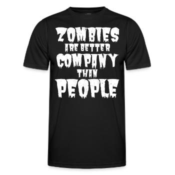 Zombies sind bessere Gesellschaft als Menschen - Männer Funktions-T-Shirt - Schwarz - Vorne - AI Model Male 178 dark (178cm)