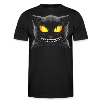 Chat noir - T-shirt sport Homme - noir - Devant - AI Model Male 178 dark (178cm)