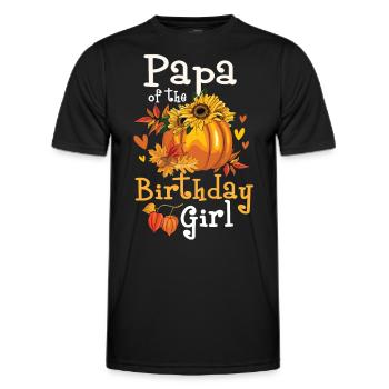 Papa Of The Birthday Girl - Men's Functional T-Shirt - black - Front - AI Model Male 178 dark (178cm)