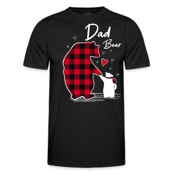 Dad Bear - Männer Funktions-T-Shirt - Schwarz - Vorne - AI Model Male 178 dark (178cm)
