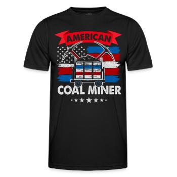 Mineur de charbon américain - T-shirt sport Homme - noir - Devant - AI Model Male 178 dark (178cm)