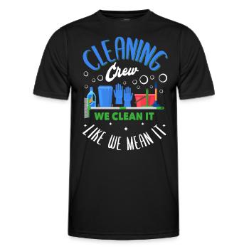 Cleaning Crew - Men's Functional T-Shirt - black - Front - AI Model Male 178 dark (178cm)