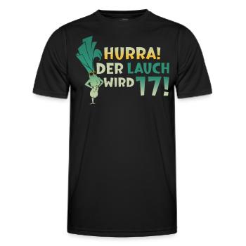 Hurra der Lauch wird 17 - Männer Funktions-T-Shirt - Schwarz - Vorne - AI Model Male 178 dark (178cm)