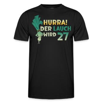 Hurra der Lauch wird 27 - Männer Funktions-T-Shirt - Schwarz - Vorne - AI Model Male 178 dark (178cm)