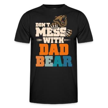 Don't Mess With Dad Bear - Männer Funktions-T-Shirt - Schwarz - Vorne - AI Model Male 178 dark (178cm)