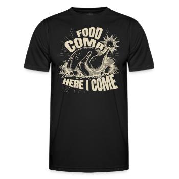 Coma alimentaire me voici : les enfants drôles pour Thanksgiving - T-shirt sport Homme - noir - Devant - AI Model Male 178 dark (178cm)