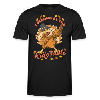 I Belong At The Kids Table - Dabbing Turkey - Men's Functional T-Shirt - black - Front - AI Model Male 178 dark (178cm)