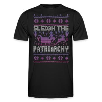 Sleigh The Patriarchy - Men's Functional T-Shirt - black - Front - AI Model Male 178 dark (178cm)